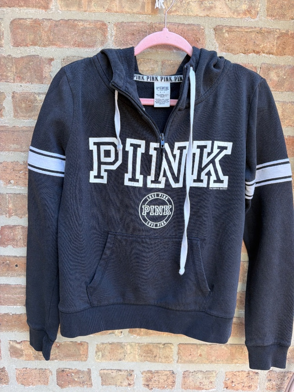 Victoria's Secret PINK black quarter zip hoodie